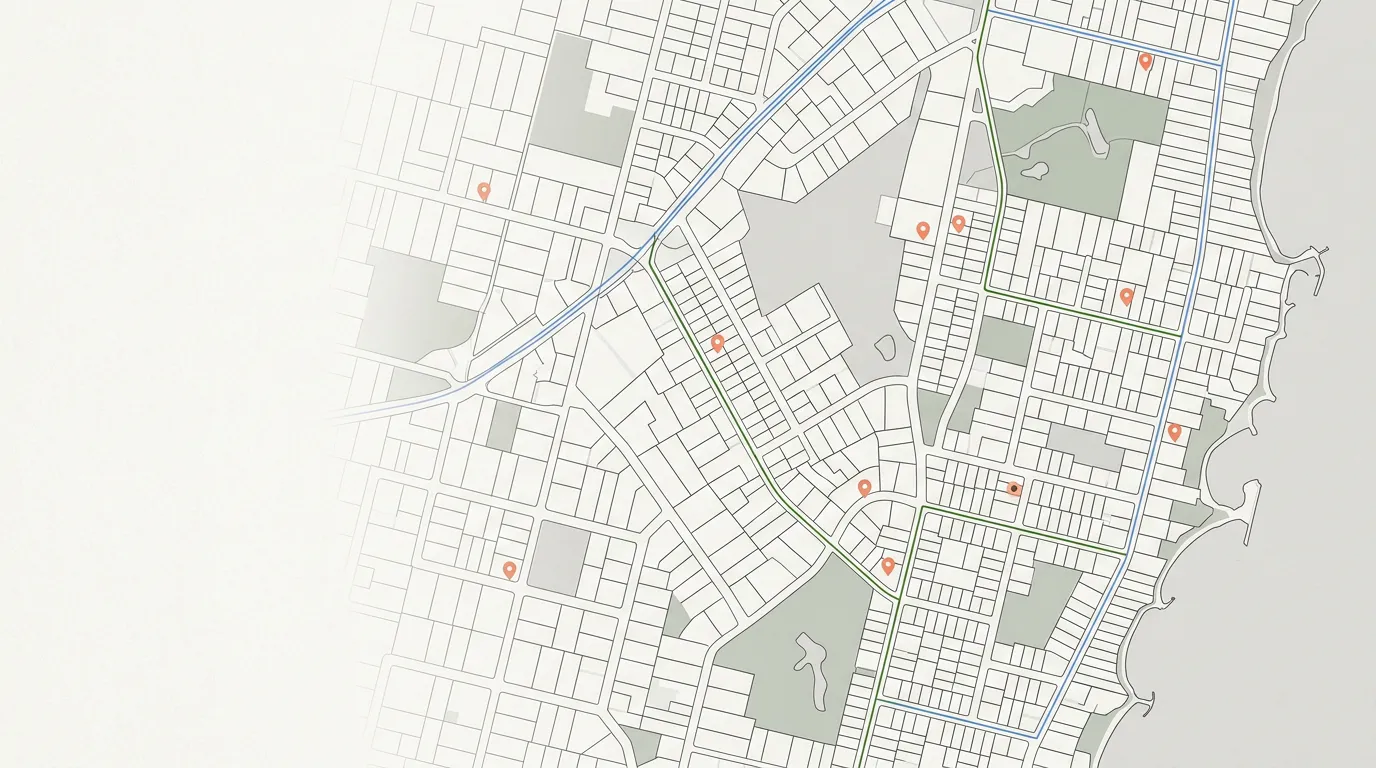 Illustrative map showing a personal location model and candidate area